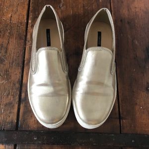 Forever 21 gold slip ons